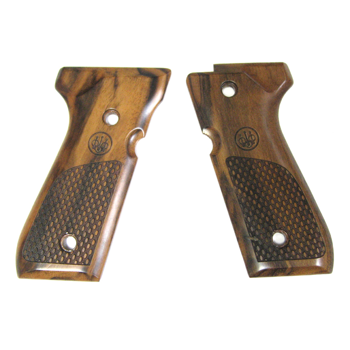 L.A.ホビーショップ / 実物グリップ:ベレッタM92F/木製(濃茶)楕円