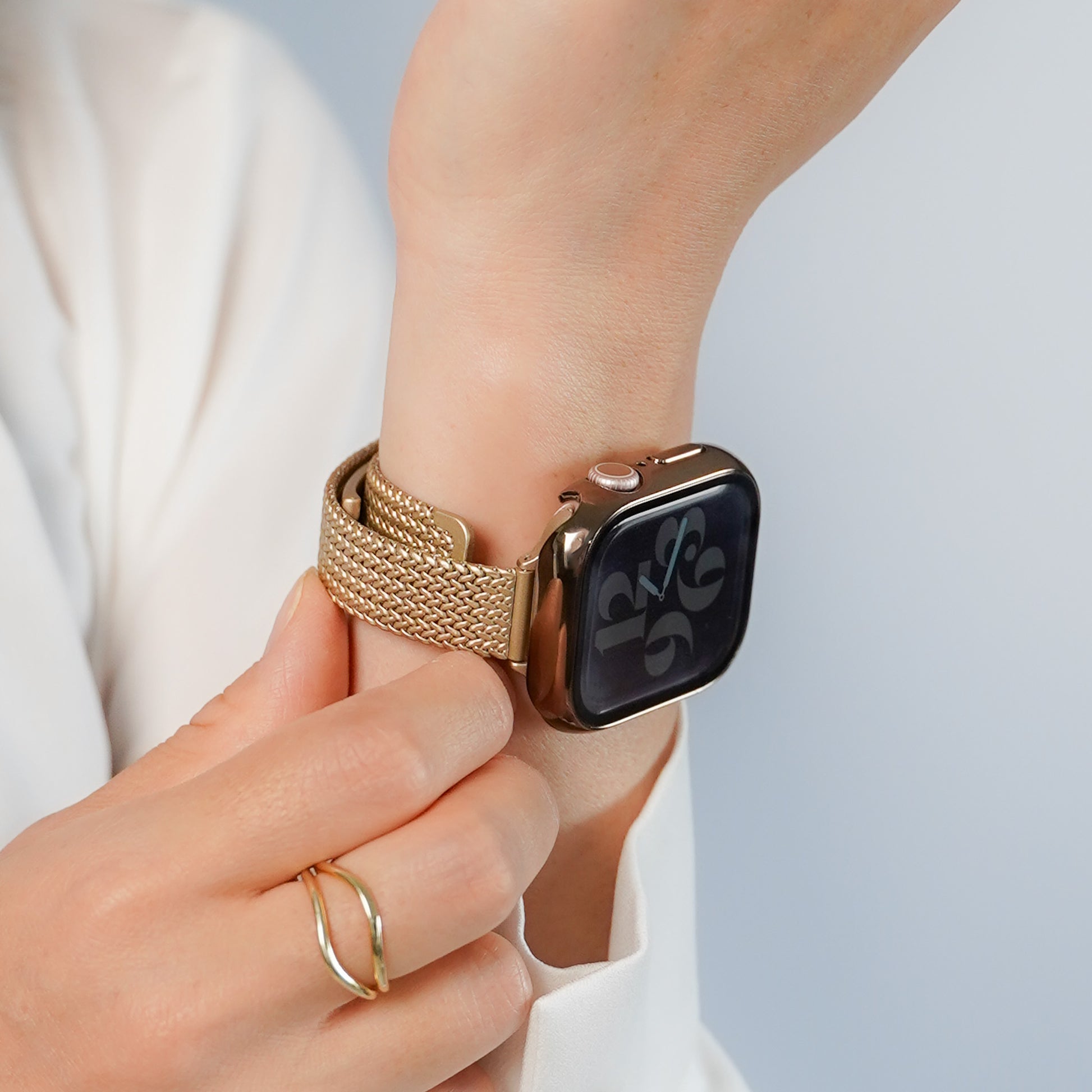 マグネット ステンレススリム 三ツ折 アップルウォッチバンド Apple