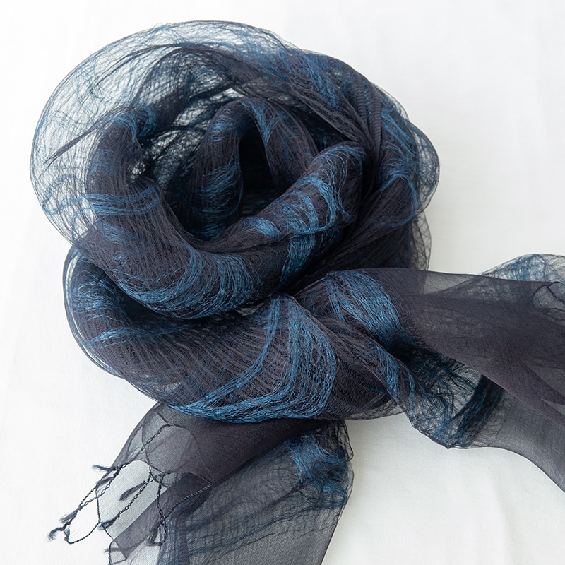 藍染め シルク 三重織ストール | Lacycle mall（ラシクルモール）