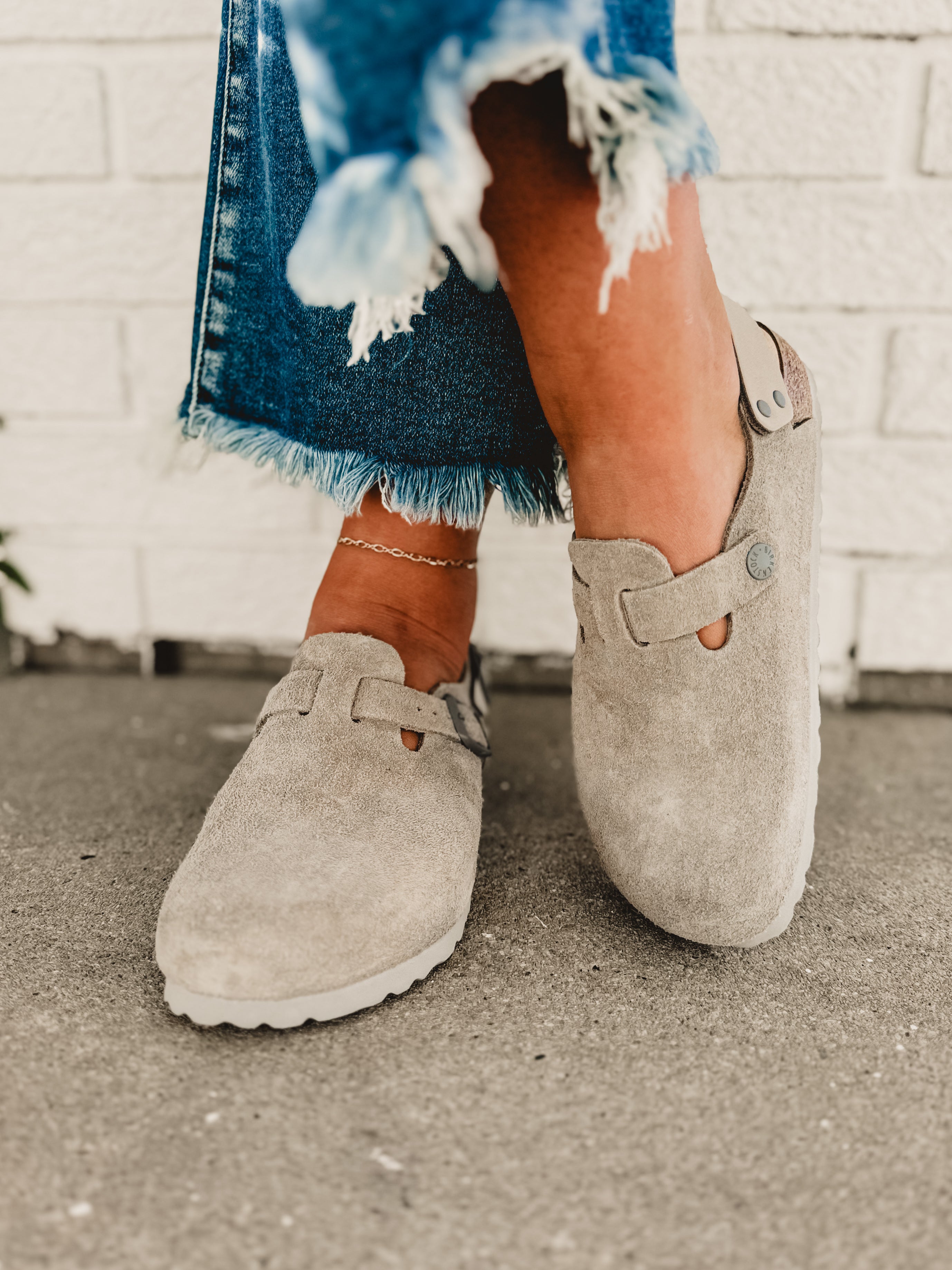 Birkenstock Tokio Suede Leather Clog - Stone Coin | Lace and Grace