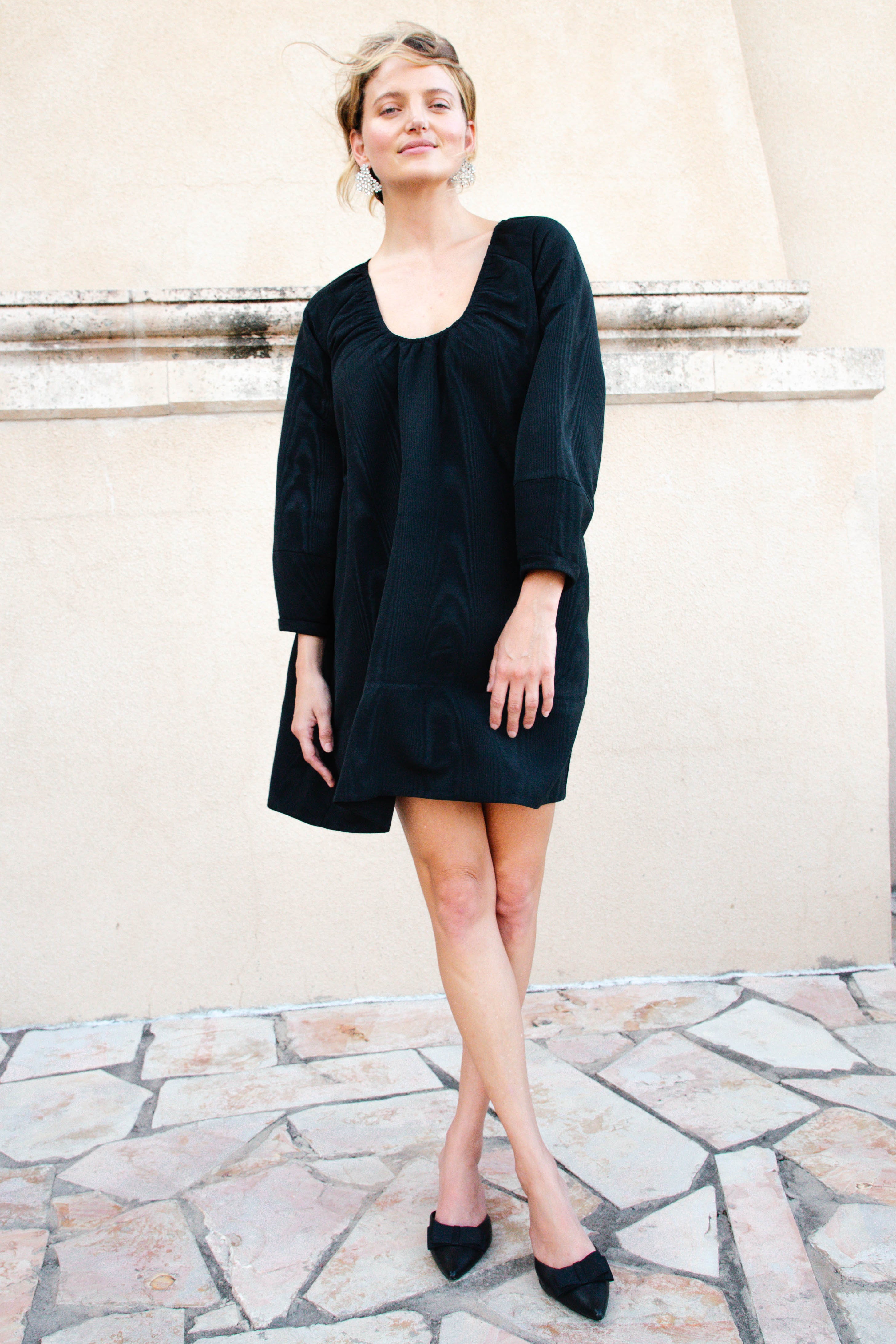 Black Moire Mini Dress by Lady Captain