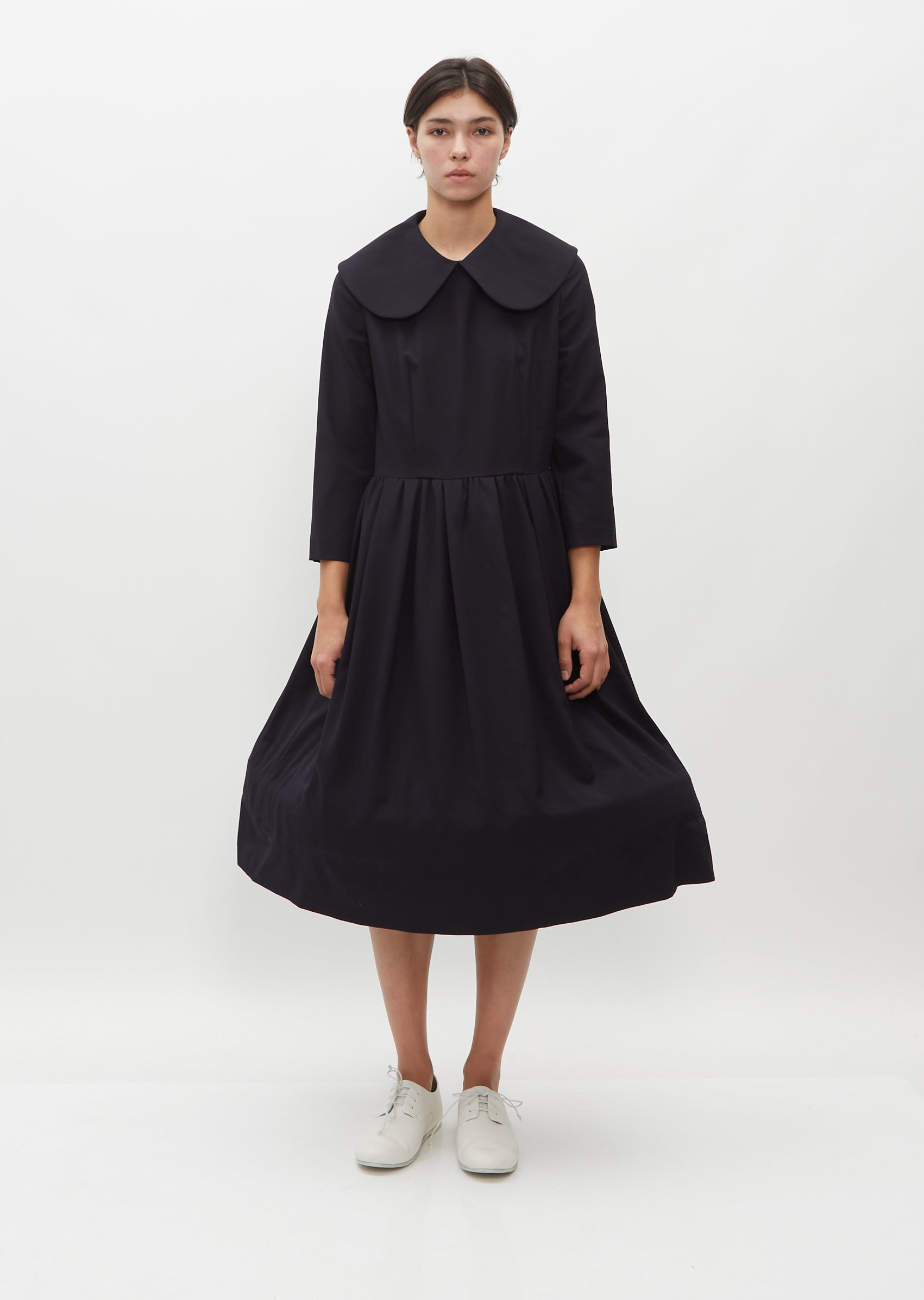 Oversized Collar Wool Dress – La Garçonne