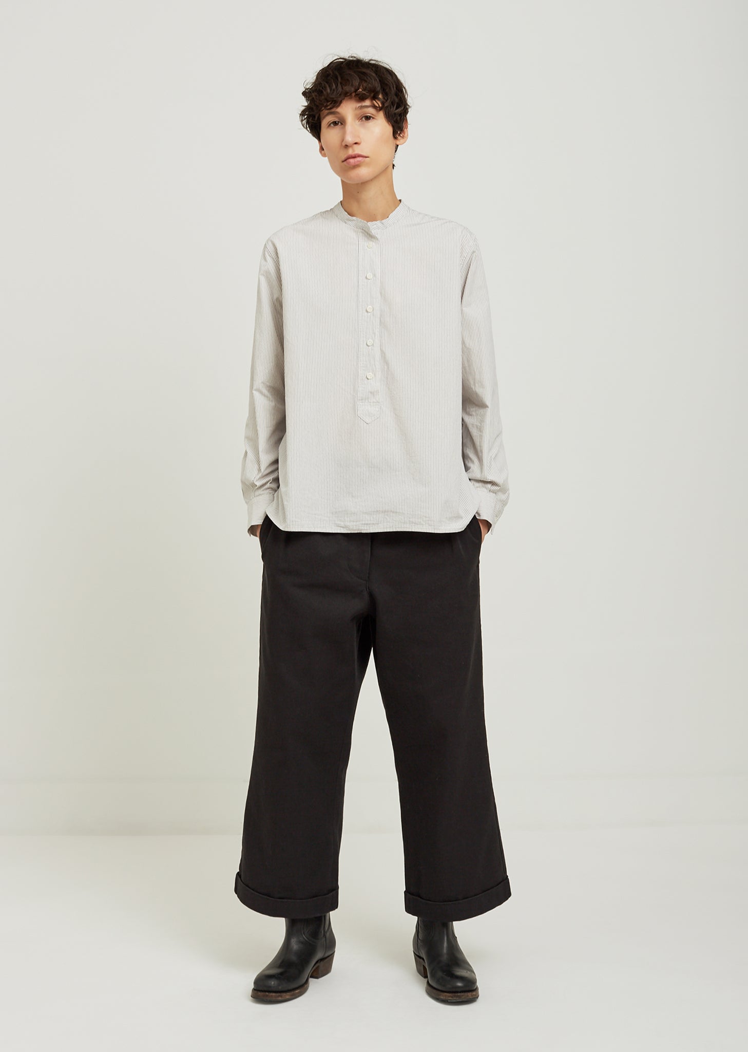 Stripe Swing Cotton Shirt by MHL by Margaret Howell- La Garçonne