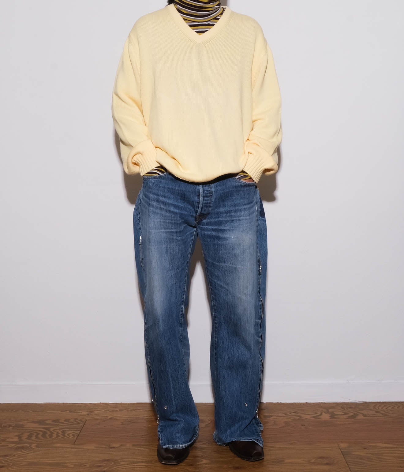 90's Paul Stuart V Neck Cotton Sweaters (Yellow) – Lakewood Clothing