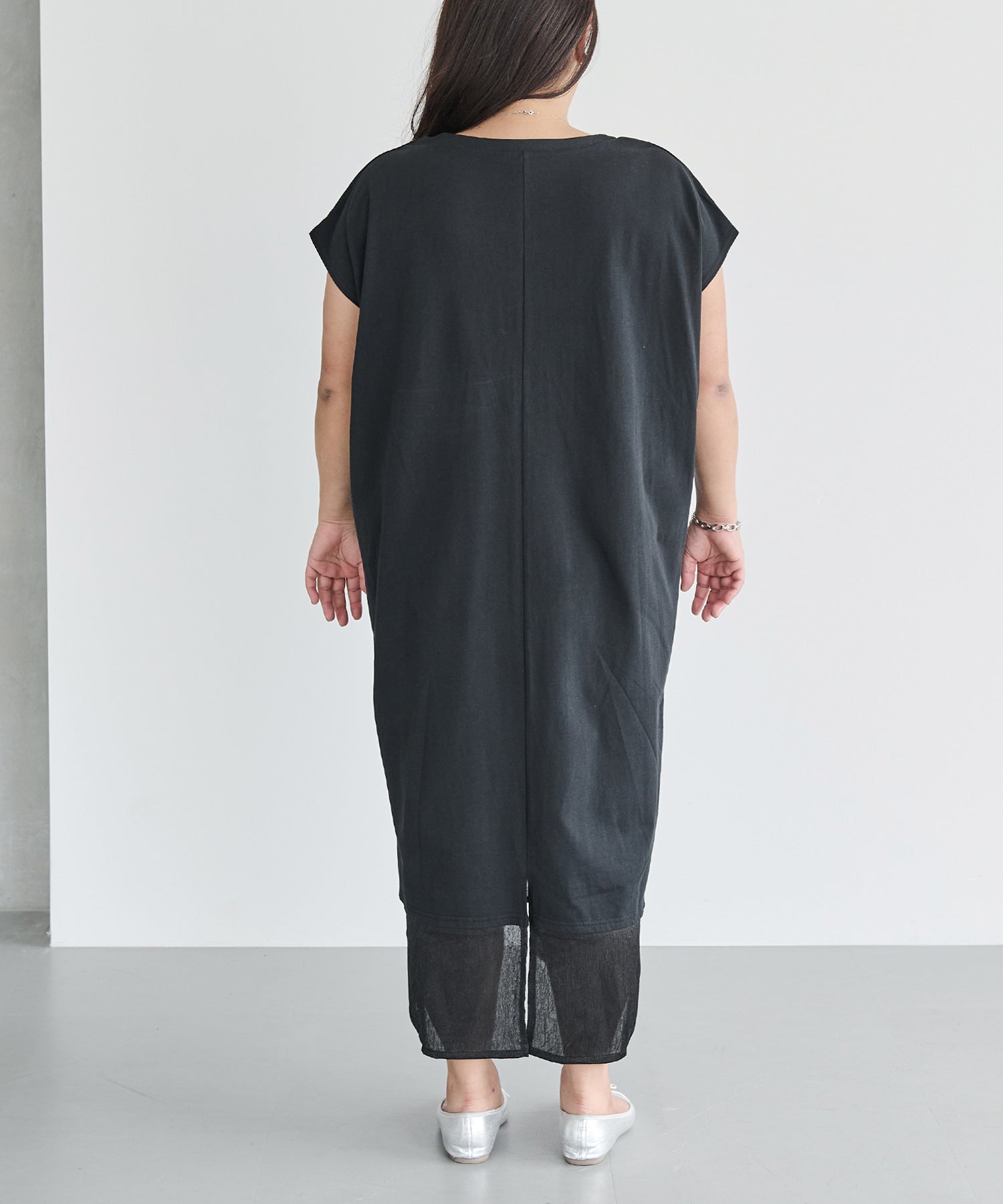 バイカラーフロントファスナーワンピース | ラビアンジェ-⼤きいサイズ