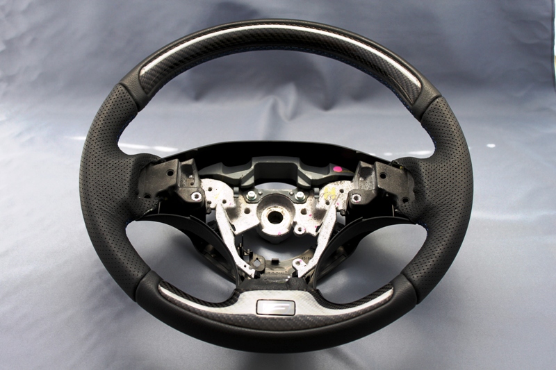 ISF用レザーカーボンコンビステアリングブラックカーボンモデル - LEMS