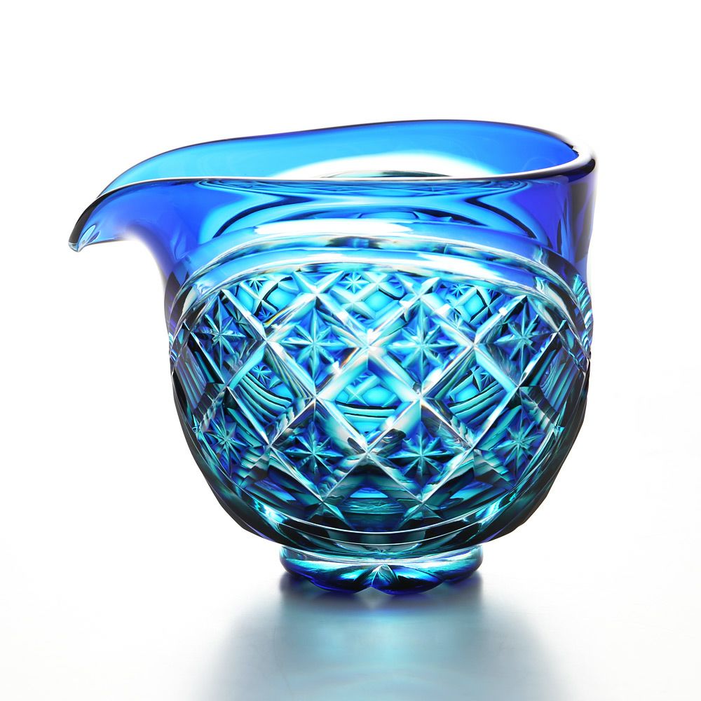 薩摩切子 片口 二重被せ 琉璃／緑 275ml 57675 | ブランド洋食器専門店