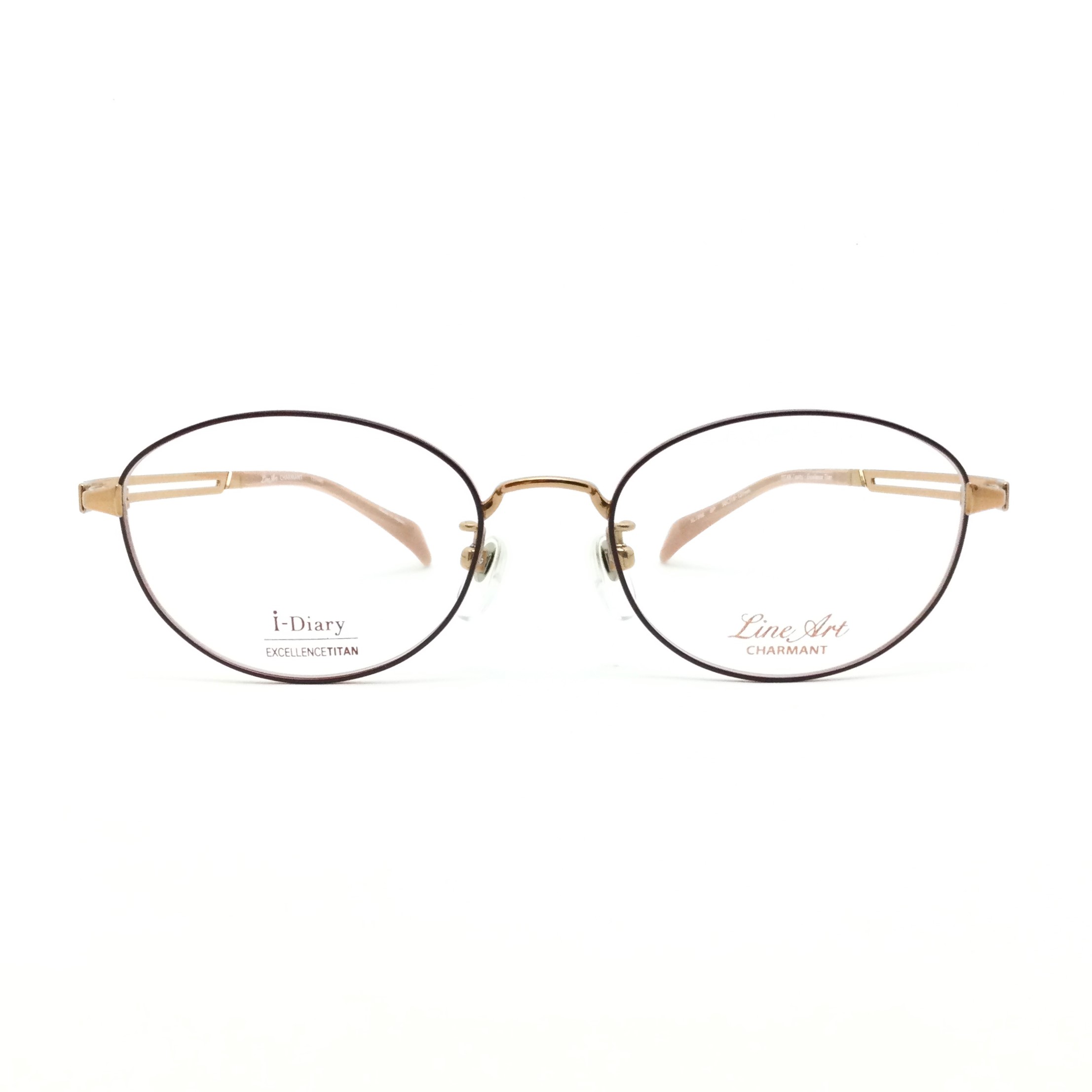 Line Art(ﾗｲﾝｱｰﾄ) XL1656 BP(ﾌﾞﾗｳﾝﾋﾟﾝｸ)ｶﾗｰ 50ｻｲｽﾞ - メガネレンズ交換