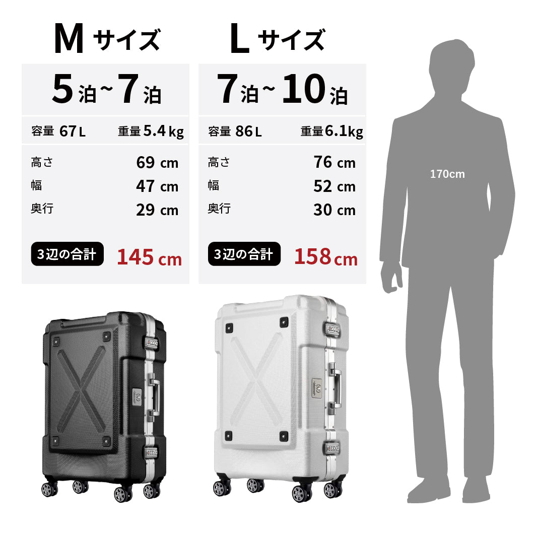 長期旅行に最適 大型スーツケース レジェンドウォーカー 6303-69