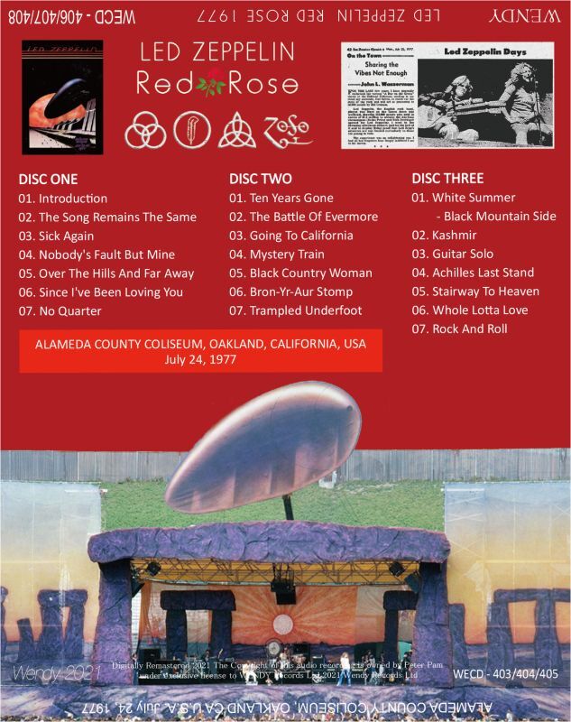 レッド・ツェッペリン / 1977年7月24日 オークランド公演二日目