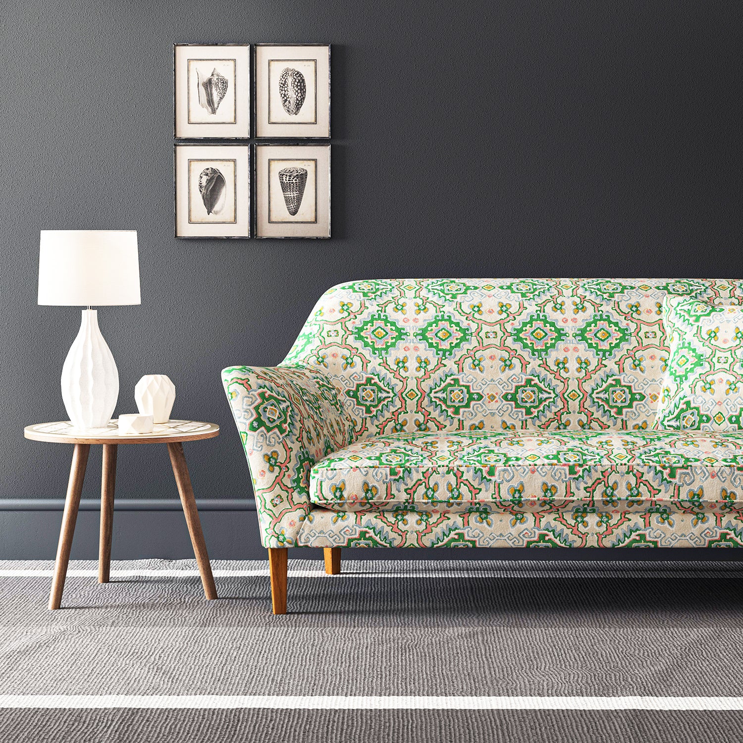 Kami - Emerald | Printed Velvet Fabric | Linwood