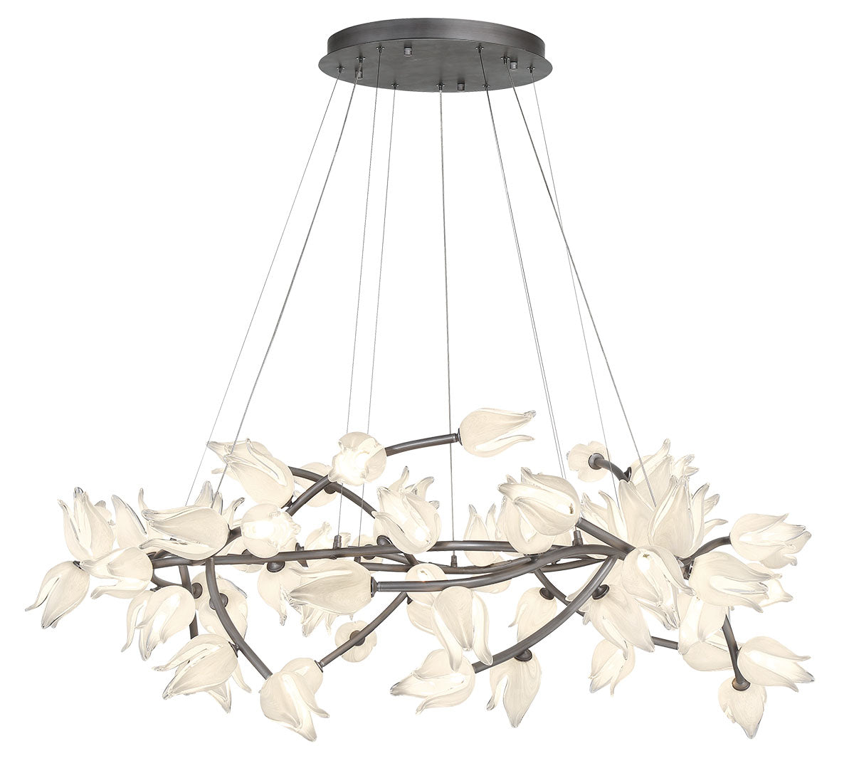 Dimmable 26 Light Oval LED Chandelier