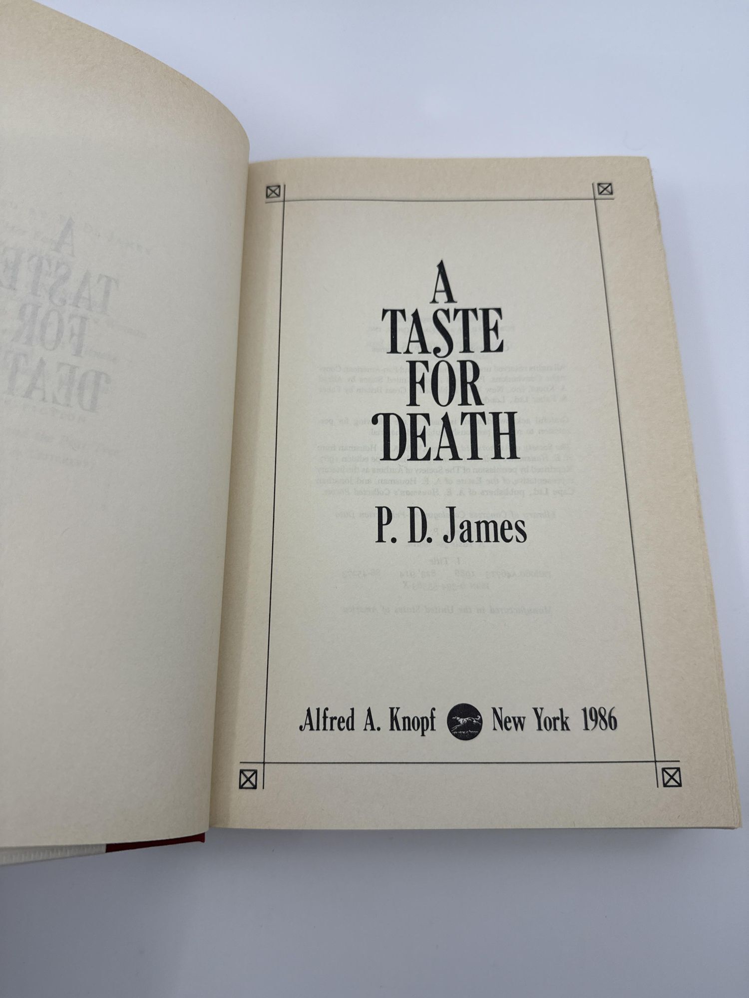 A Taste for Death | P. D James | First Book Club Edition