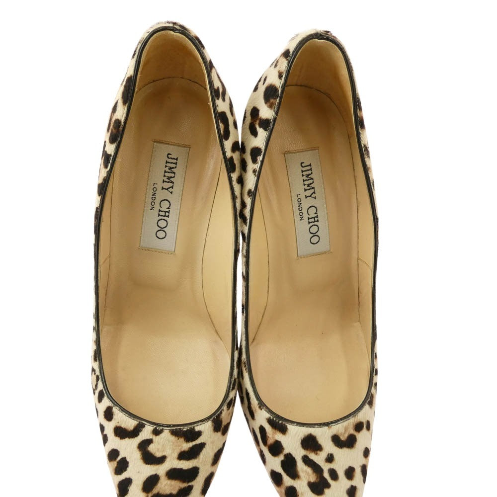 JIMMY CHOO ジミーチュウ イタリア製 ABEL ハラコ レオパード ポイン