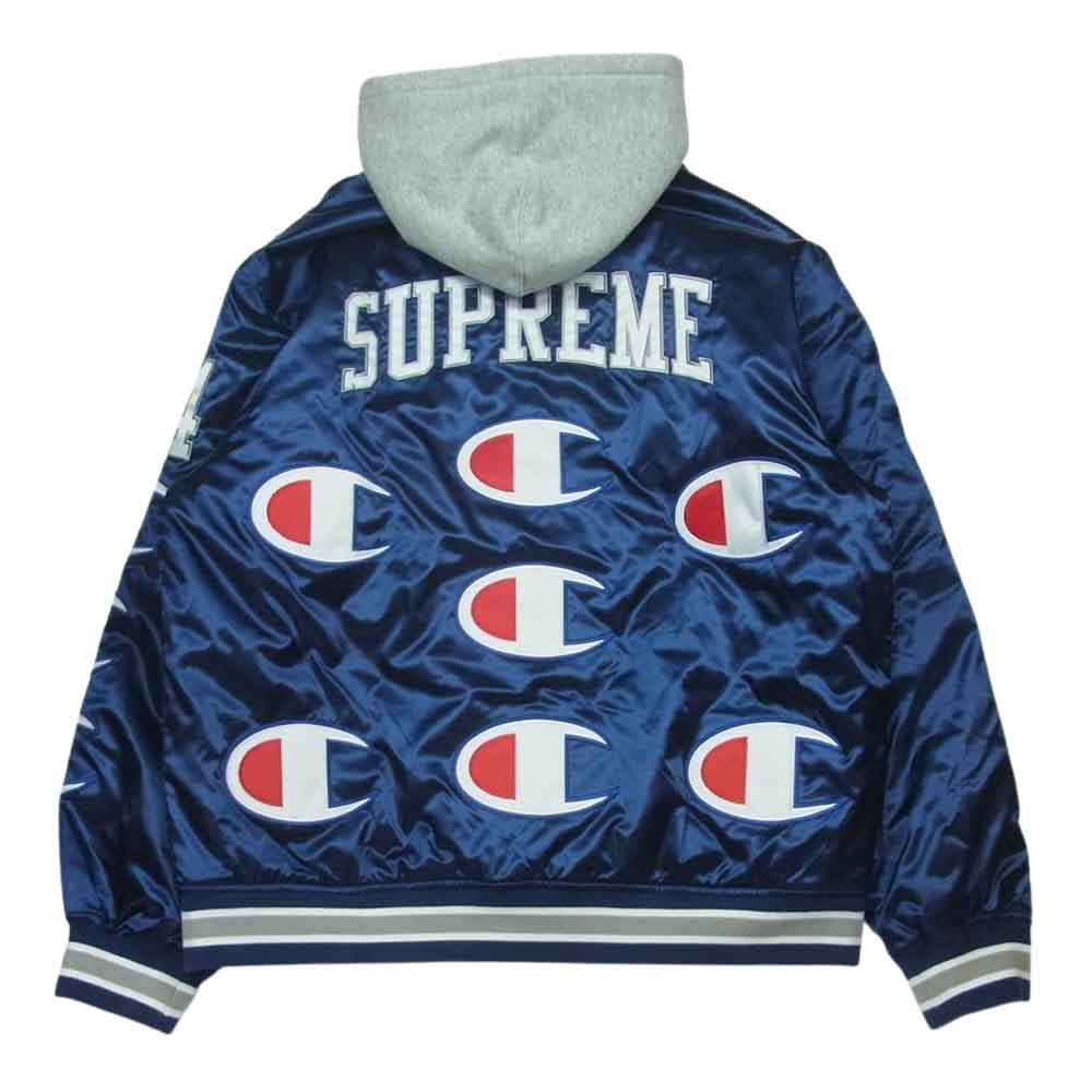 Supreme シュプリーム 18AW Champion Hooded Satin Varsity Jacket