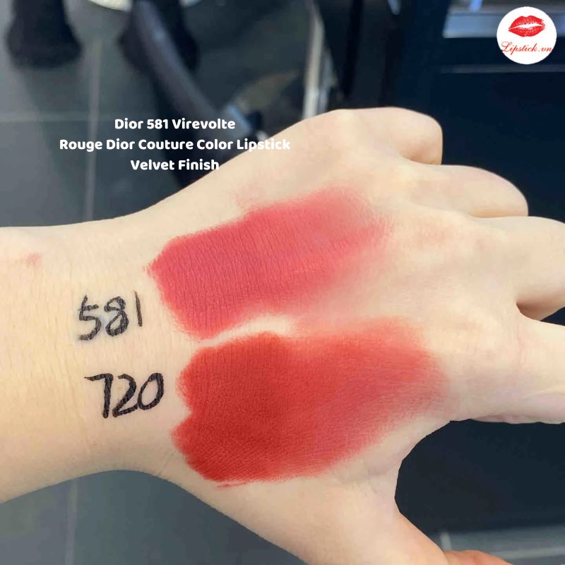 Son Dior Màu 581 Virevolte - Hồng Đào Velvet Finish MỚI NHẤT