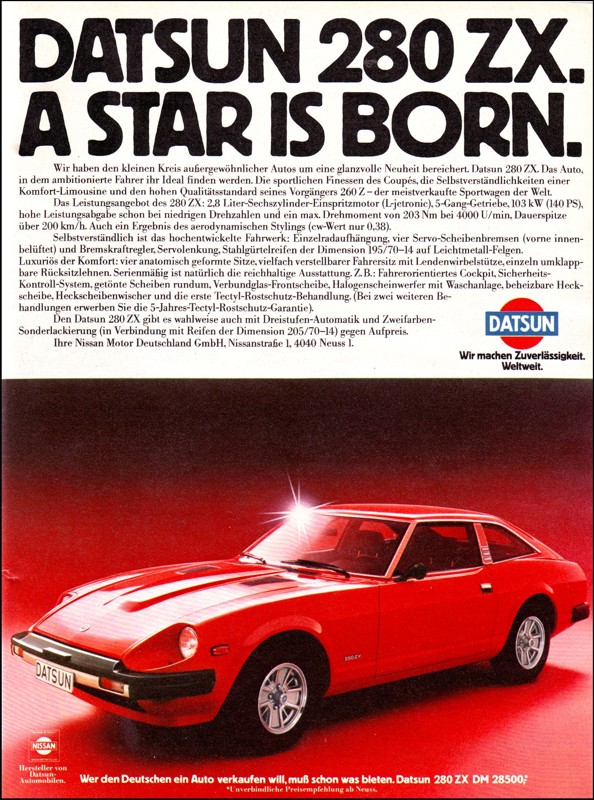 Datsun 280 ZX, Magazine Ad / Anzeige, AMS 1979 (02) | Flickr