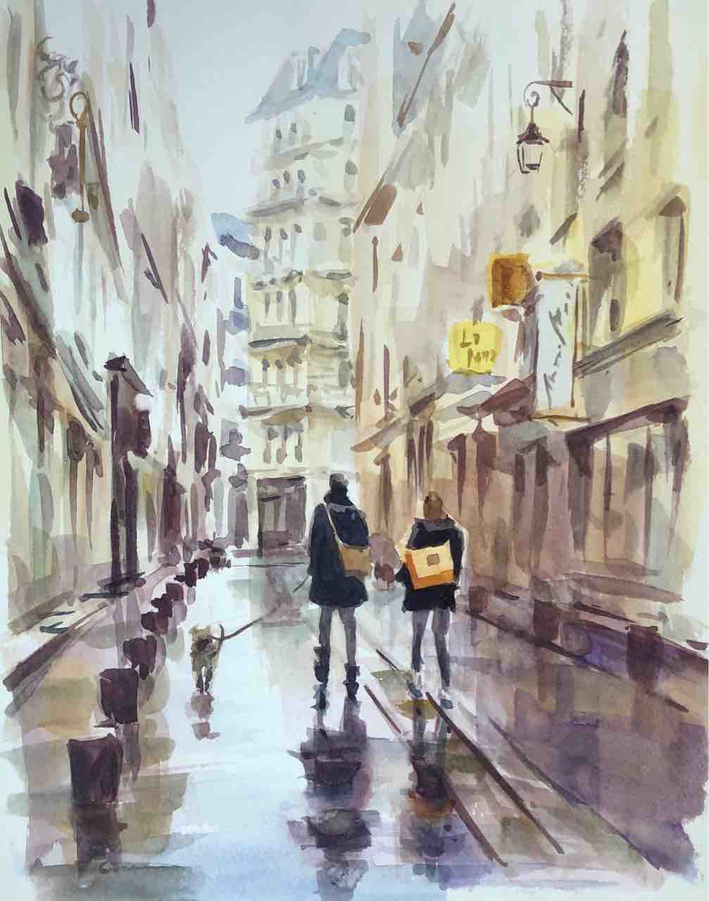 水彩画 パリ風景② : 西滝直人 アトリエ日記