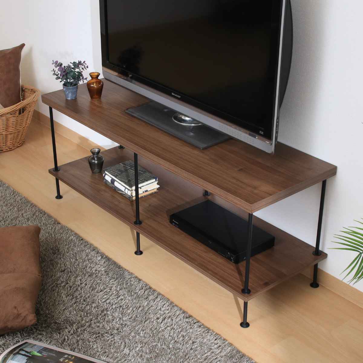 EZBO テレビ台 幅120cm 42型対応 工具不要 （ TV台 収納 ラック 棚