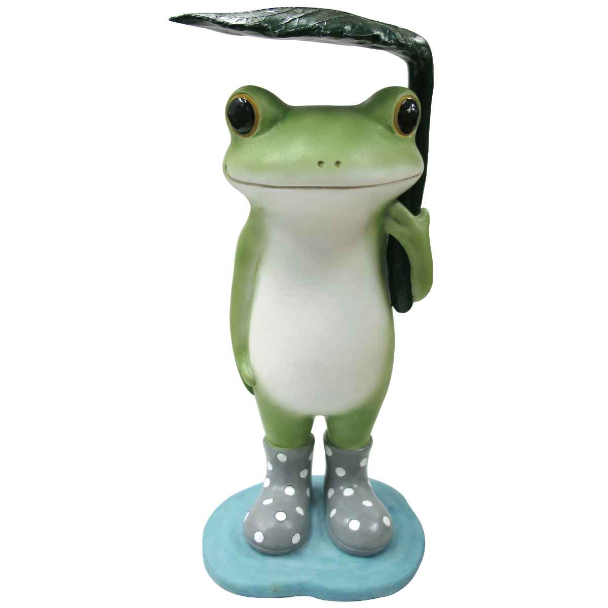 ガーデン オーナメント 葉っぱ傘カエル Copeau （ コポー カエル
