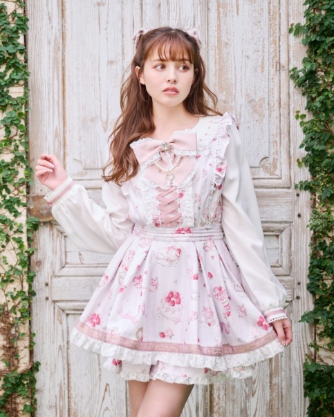 axes femmeリボン フリルワンピース チェック リズリサ姫系 axes femme