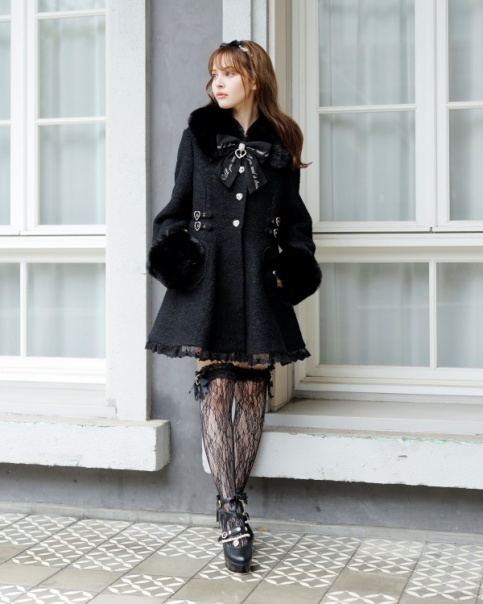 ビジューリボンミニ丈Aラインコート ｜ LIZ LISA（リズリサ）公式通販