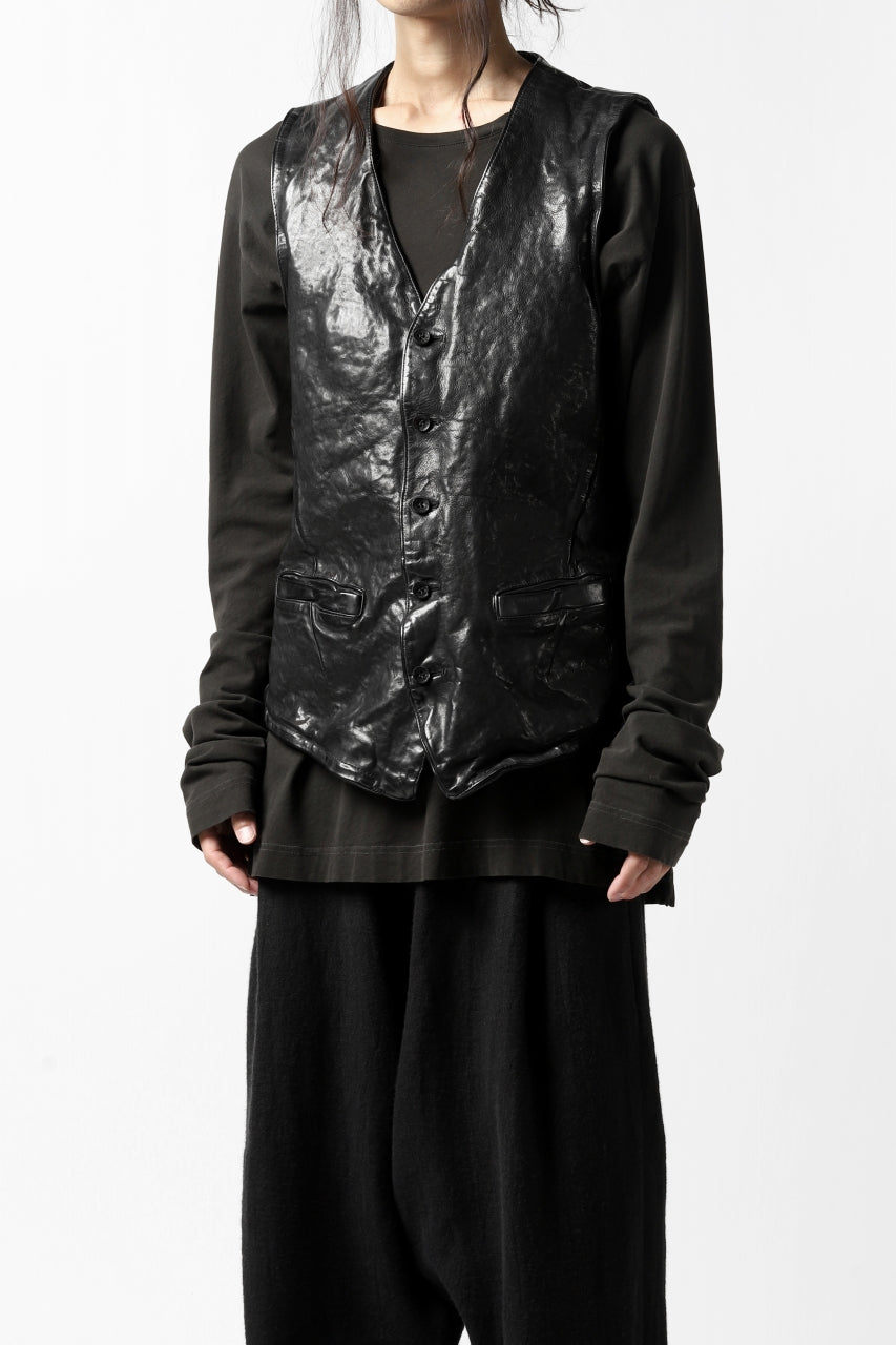 ISAMU KATAYAMA BACKLASH exclusive LEATHER VEST / ITALY DOUBLE