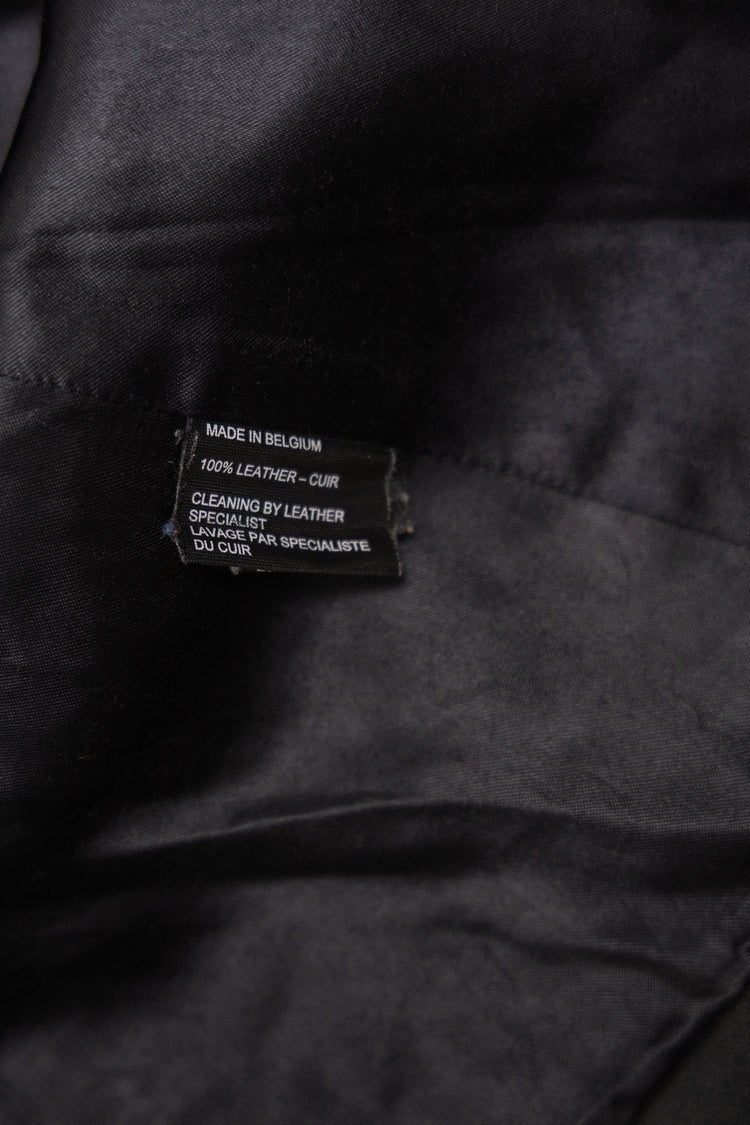 ANN DEMEULEMEESTER - Leather jacket with backpack straps (early