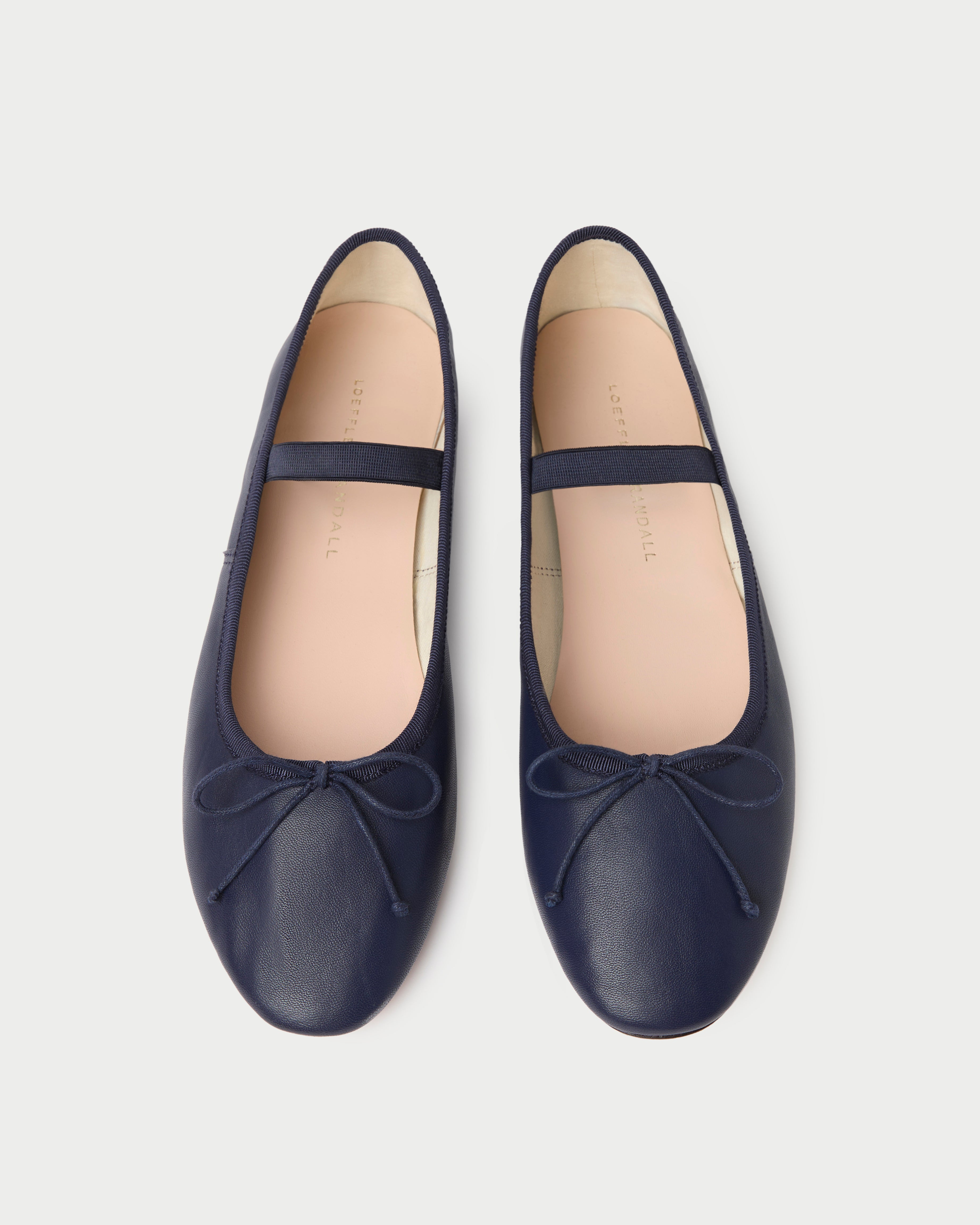 Leonie Navy Leather Ballet Flat | Flats | Footwear