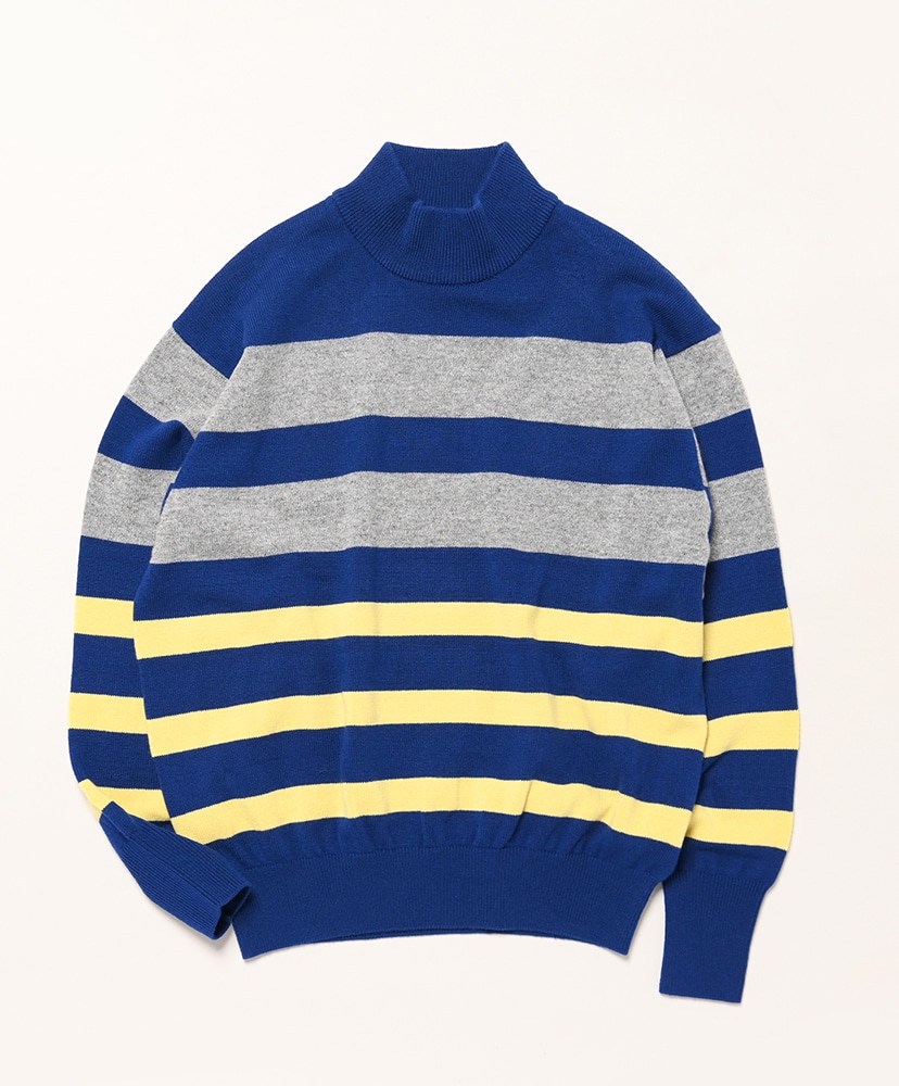 Vintage Cashmere Mockneck(2(MEN) Blue Stripe/ブルーストライプ): HERILL
