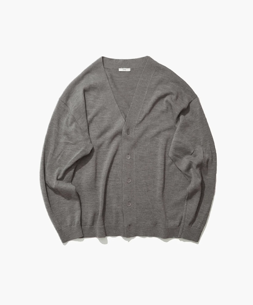 WOOL WASHI | OVERSIZED CARDIGAN(02(MEN) Grey/グレー): ATON