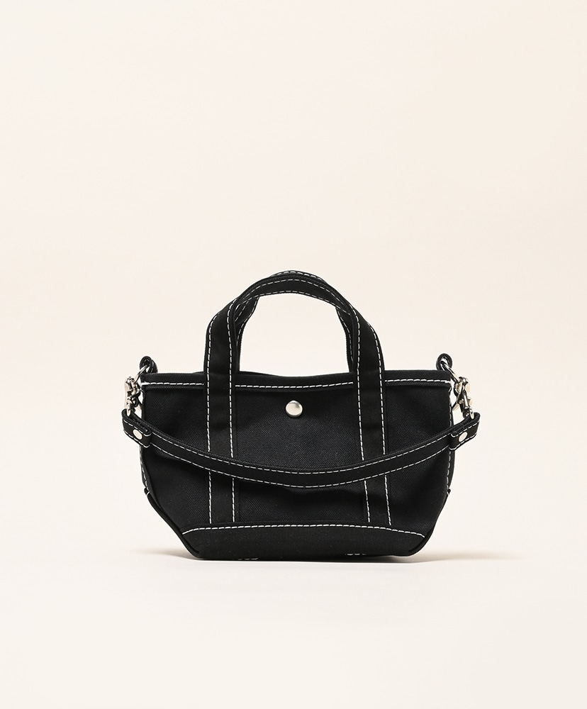 Tote Bag Minimini(ONE Black×Black(White-Stitch)/ブラック×ブラック