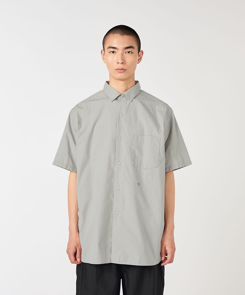 Regular Collar Wind S/S Shirt(L(MEN) H/グレー): nanamica