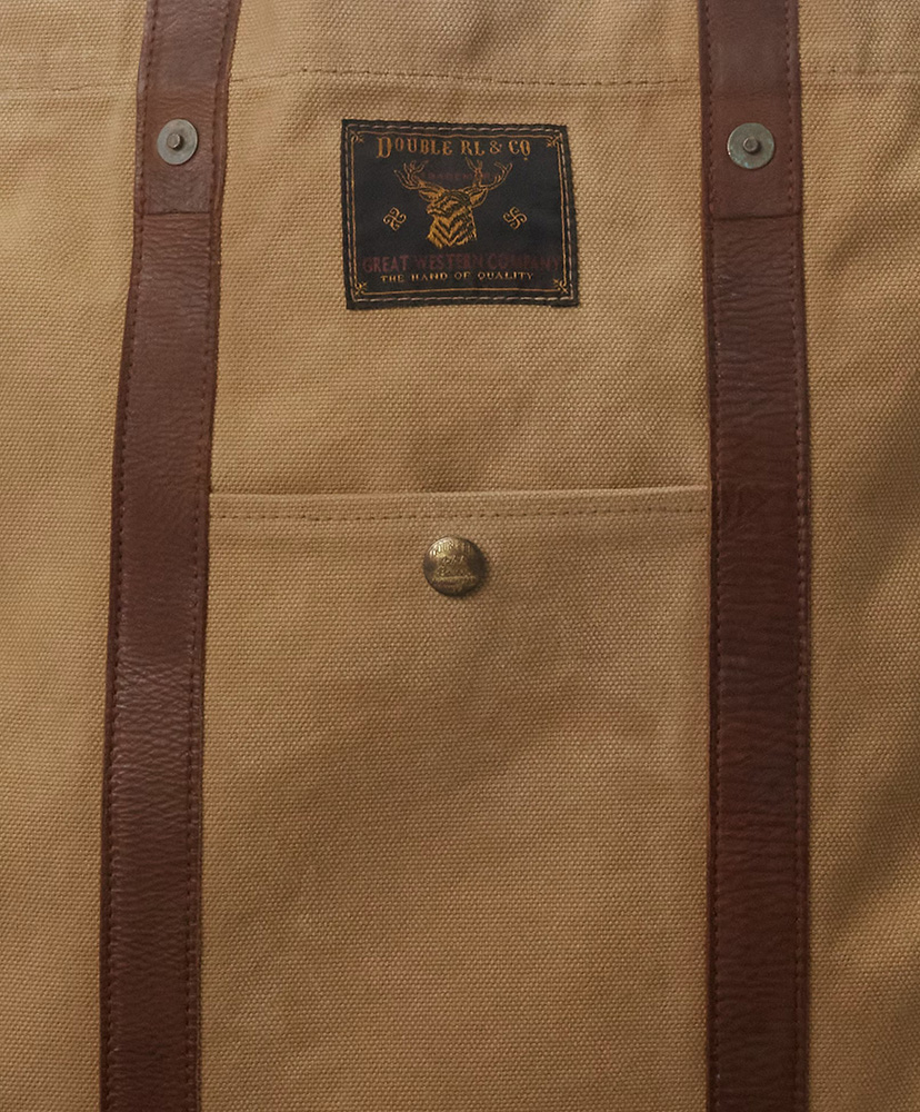 レザートリム キャンバス トート(ONE カーキ/ブラウン): RRL