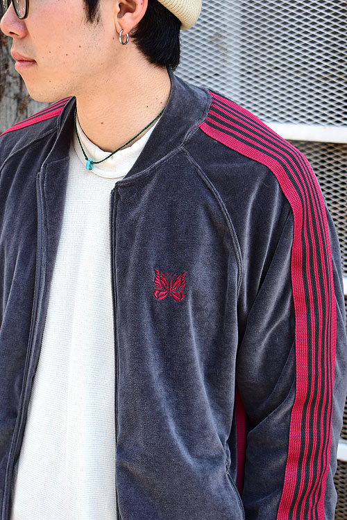 NEEDLES[ニードルズ] 23SS R.C. Track Jacket-C/Pe Velour [Charcoal]