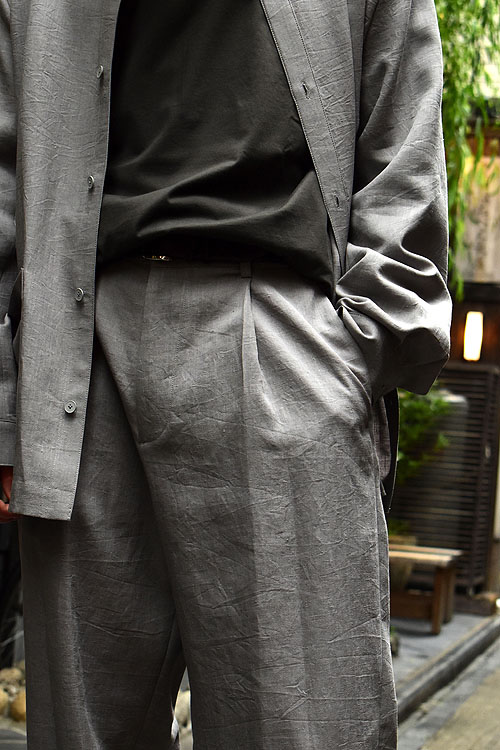 ATON [エイトン] 23SS KYOTO TSURIZOME LINEN SET UP [GRY]