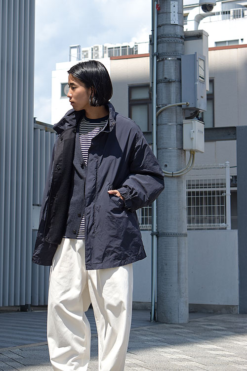ATON-AIR WEATHER SHORT MODS COAT / WOOL WASHI OVERSIZED CARDIGAN