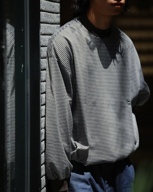 is-ness Balloon Long Sleeve Tee [Brown/White]