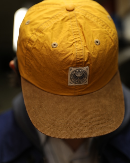 RRL Corduroy-Bill Oilcloth Ball Cap [Antique Gold]
