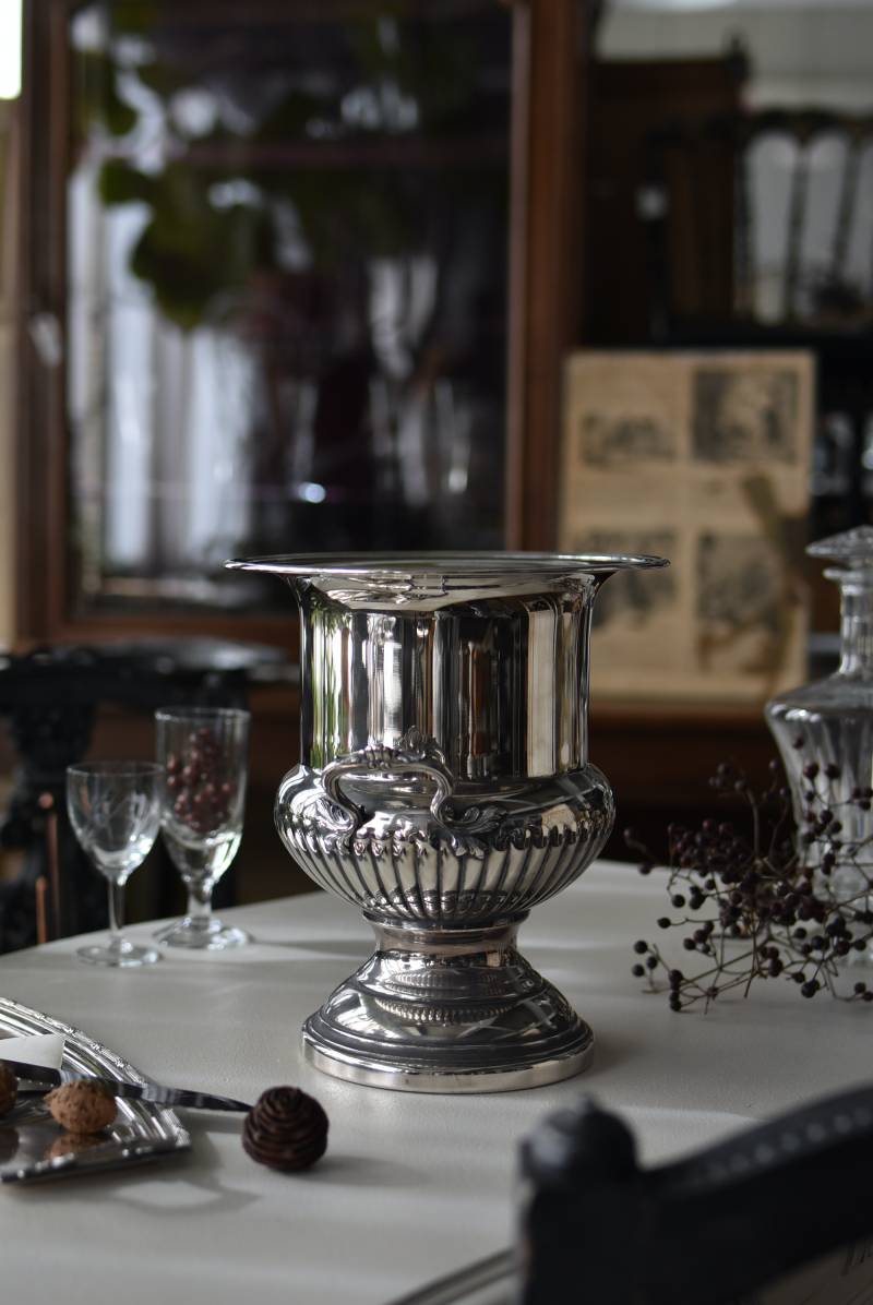 フランスヴィンテージ雑貨 ワインクーラー.Christofle FLEURON