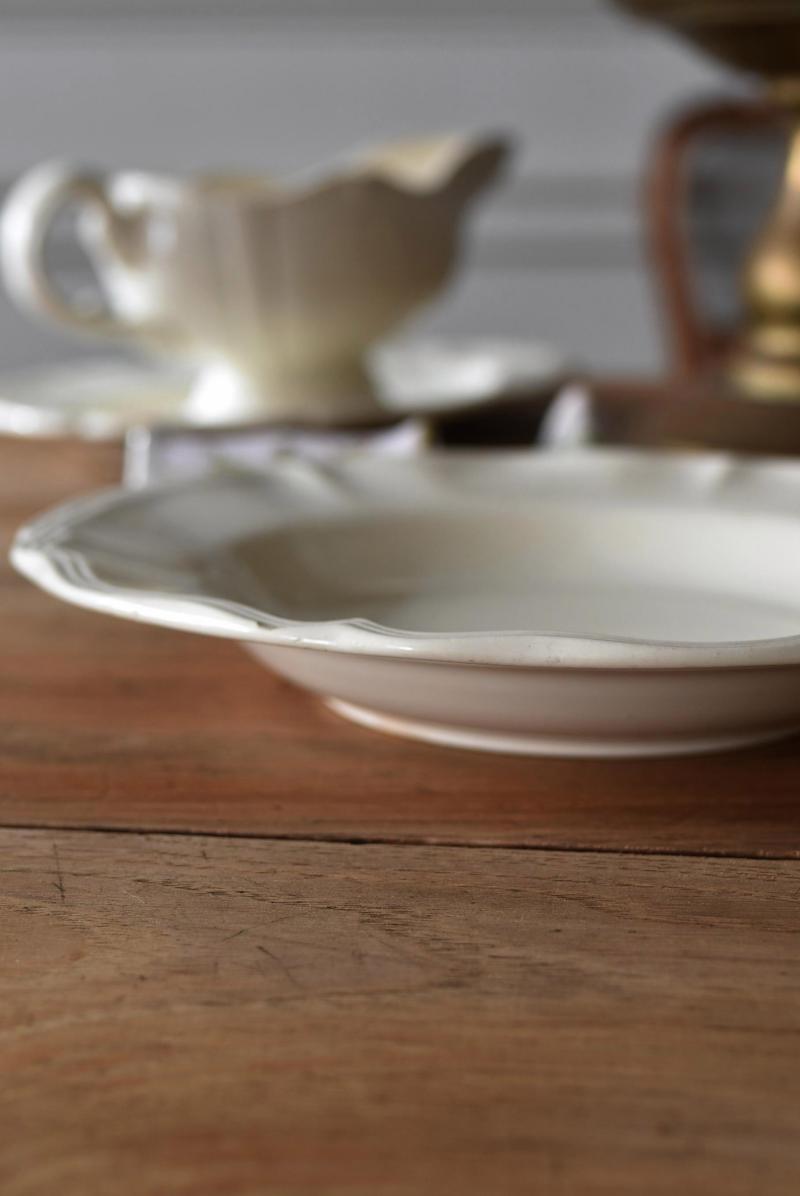 フランスアンティーク雑貨 花リムプレート.16(23cm深皿) サルグミンヌ