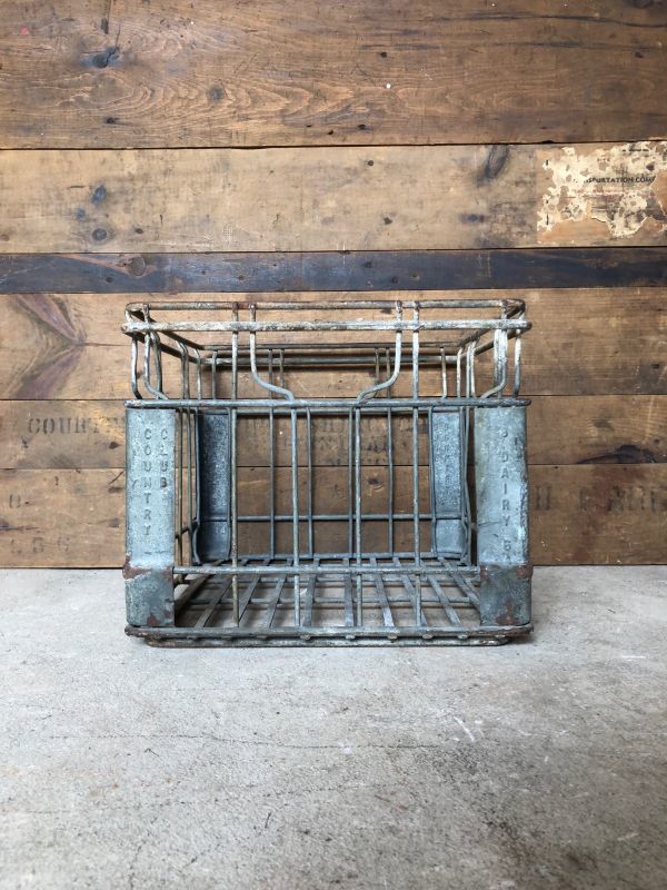 ワイヤーバスケット ボトルケース メタルボックス ミルククレート
