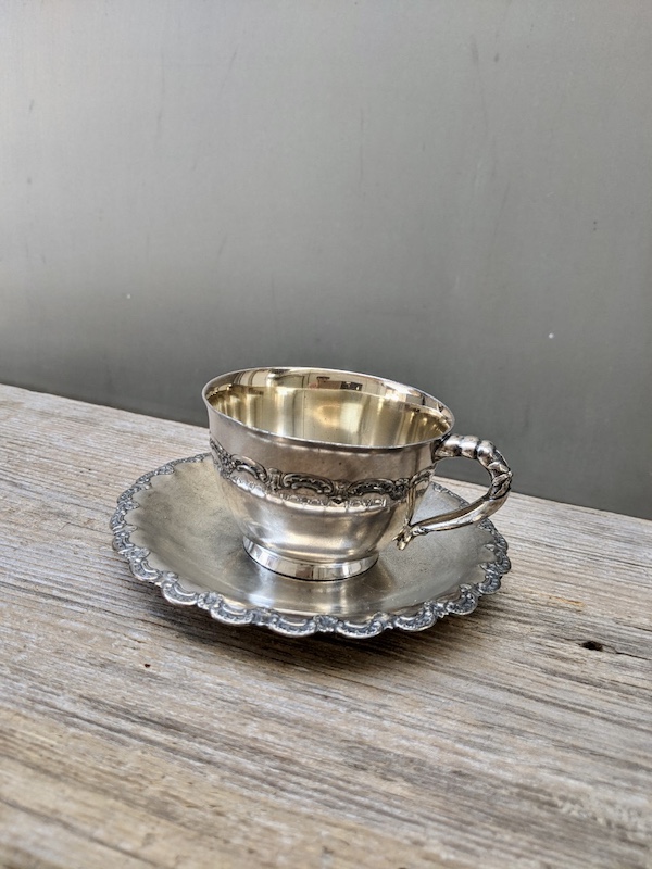 カップ＆ソーサー Pairpoint Mfg Co Quadruple Silver Plate