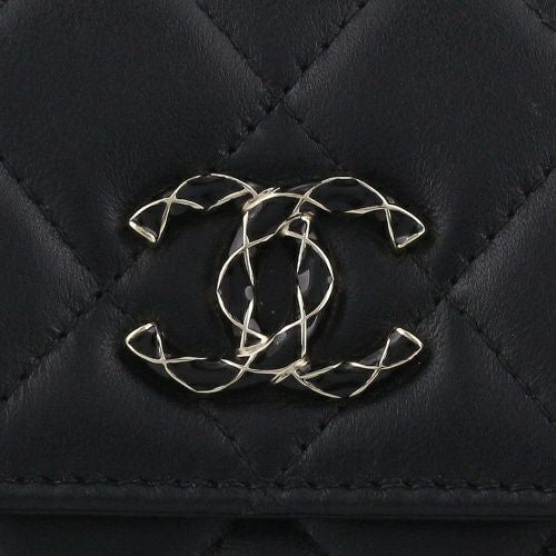シャネル 名刺入れ カードケース レディース ブラック CHANEL AP3624