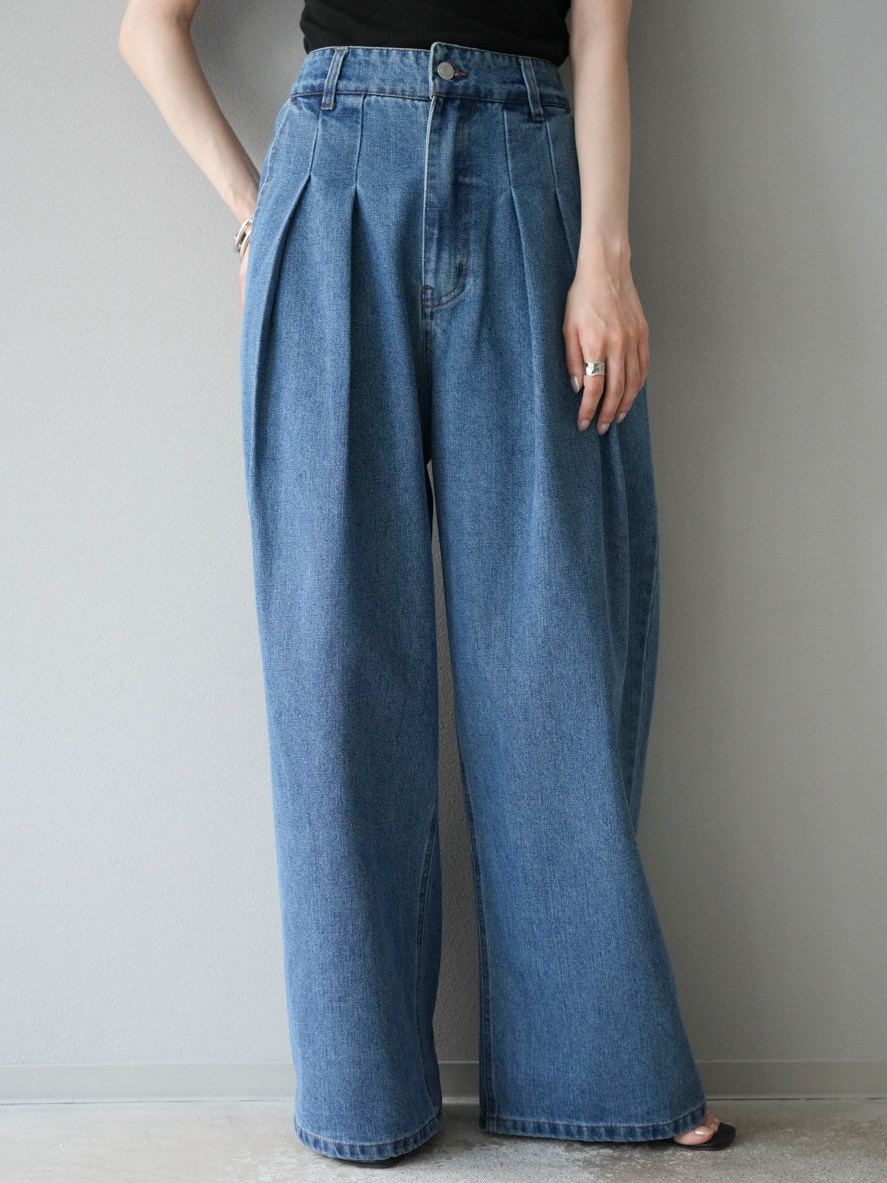 BLUE TRICK 新品未使用 ダークデニム ワイドパンツ BLUE TRICK 新品未