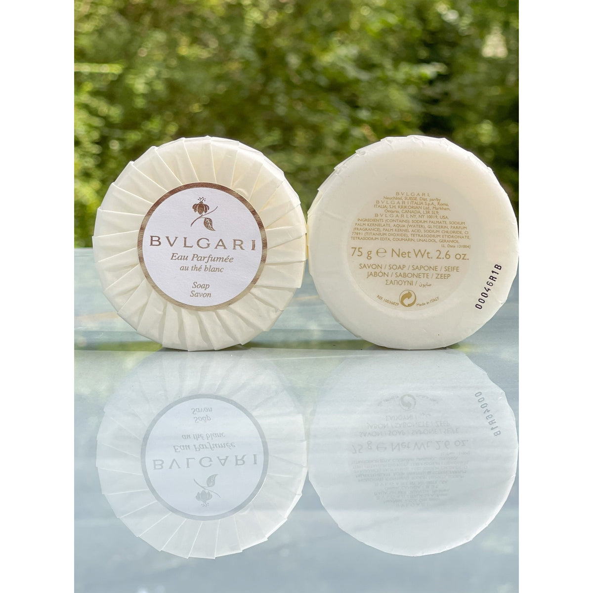 Bvlgari Au the Blanc White Tea Wrapped Soap, 2.6 oz / 75 g - Luxe