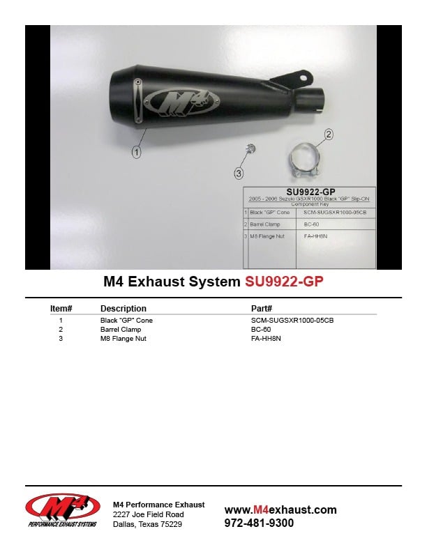 2005-06 Suzuki GSX-R1000 Slip-On GP Black – Shop M4 Exhaust