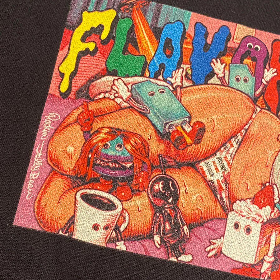 FLAVORS × Rockin' Jelly Bean/ Tシャツ ブラック XL