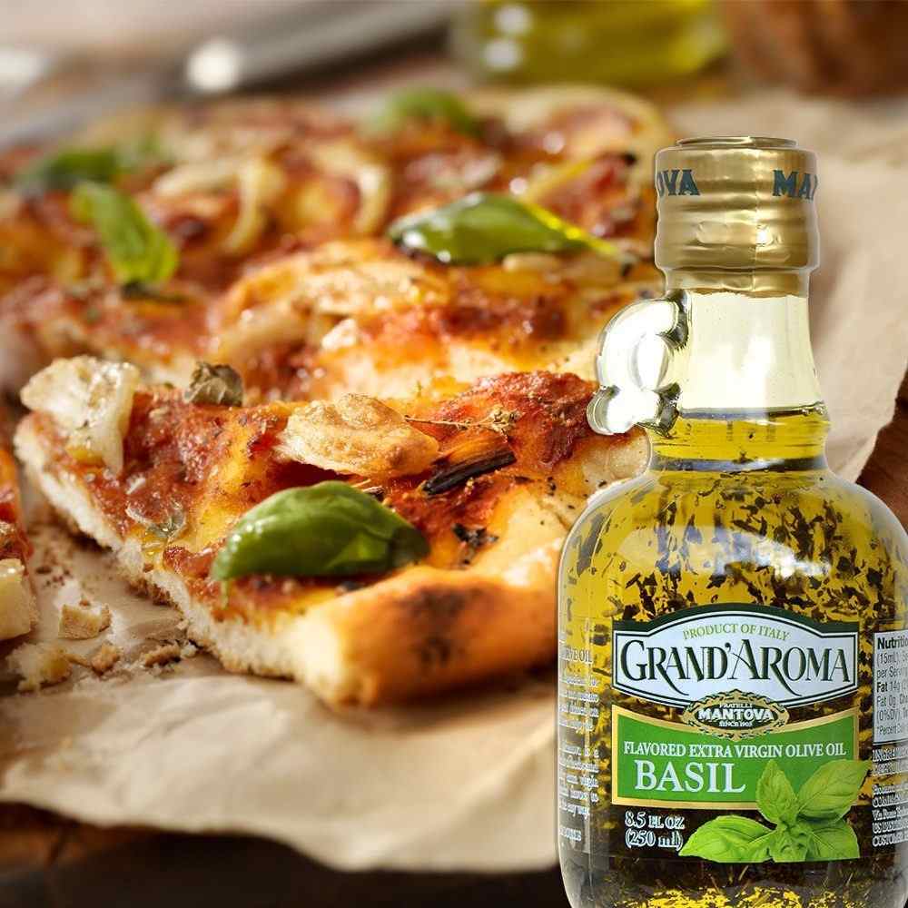 Mantova Grand'Aroma Basil Extra Virgin Olive Oil, 8.5 oz