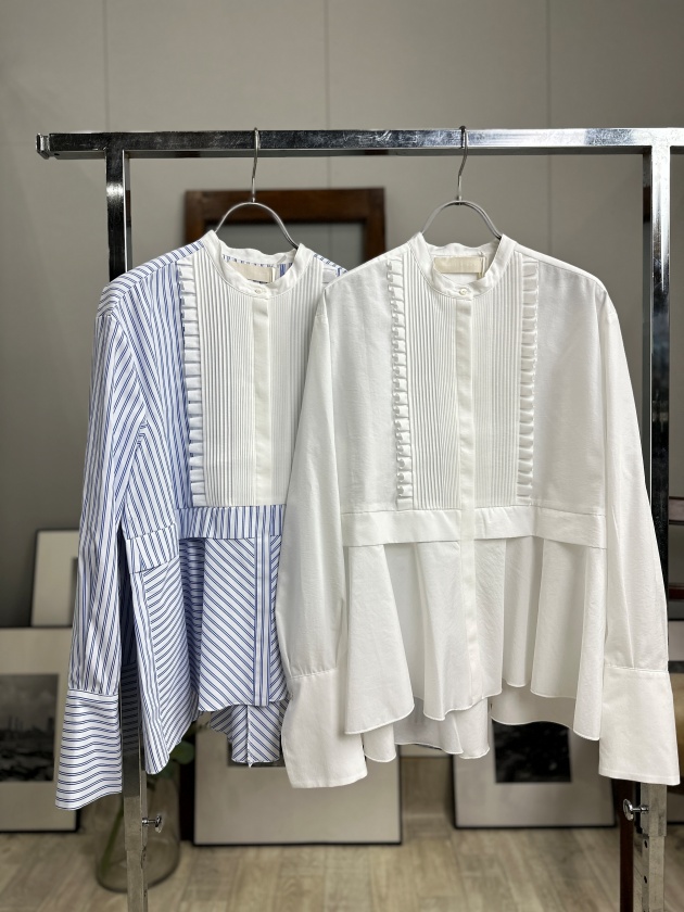 MARILYN MOON】マリリンムーン タックフリルフレアシャツ tuck frill